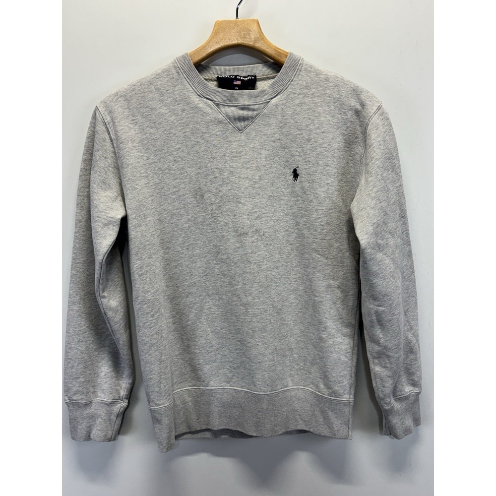 Vtg Polo Sport Ralph Lauren Sweatshirt Men's S Grey Pony Logo 90s Crew Neck Prep